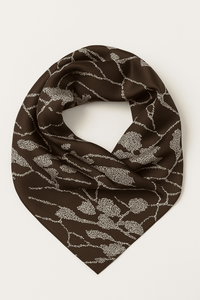 brown silky scarf brown pattern shawl