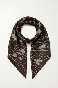 brown silky scarf brown pattern shawl