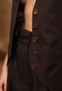 brown waistcoat for women