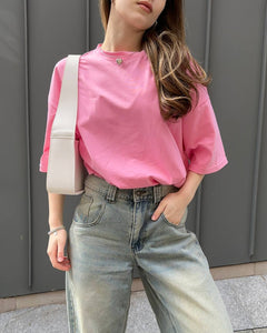 pink cotton t-shirt