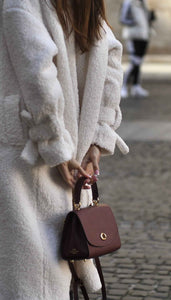 women's milky white teddy winter coat