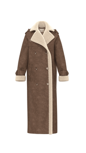 brown shearling coat for women