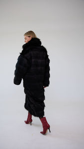 faux fur black coat