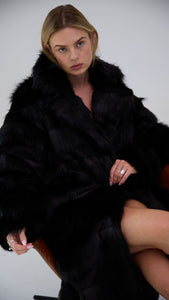 faux fur black coat