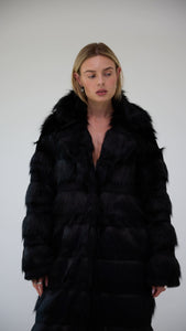 faux fur black coat