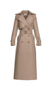 faux leather beige trench coat