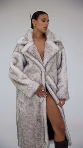 faux fur grey coat