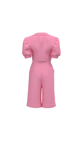 Linen pink suit for women