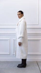 women's milky white teddy winter coat