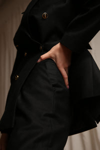 black woolen suit
